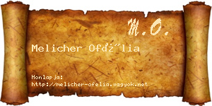 Melicher Ofélia névjegykártya